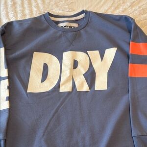 Superdry Navy Sweatshirt with White and Orange Details